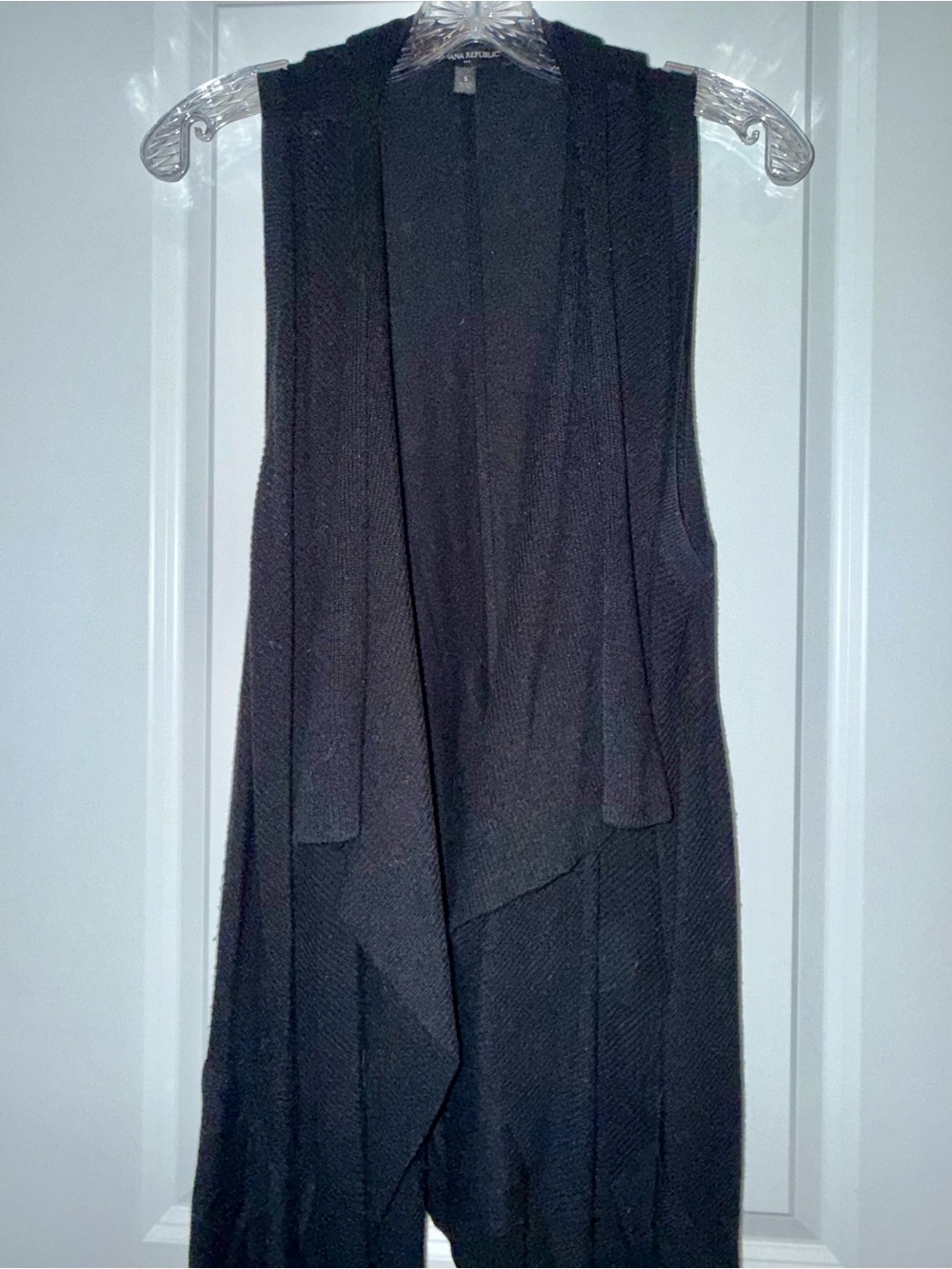 Banana Republic Black Open-Front Knit Vest